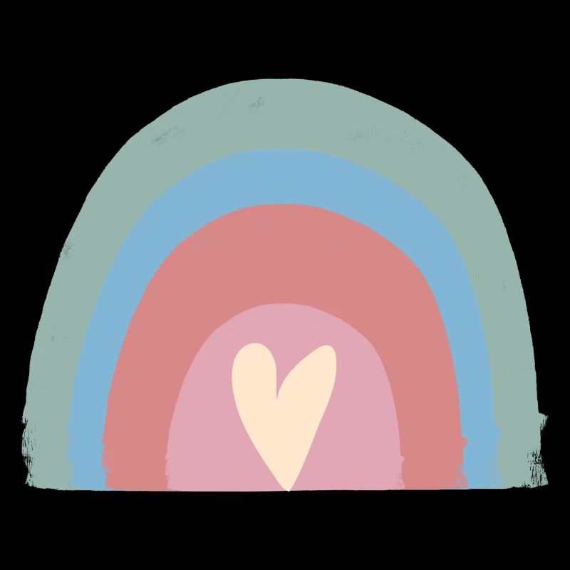 Pastellregen Herz Rainbow