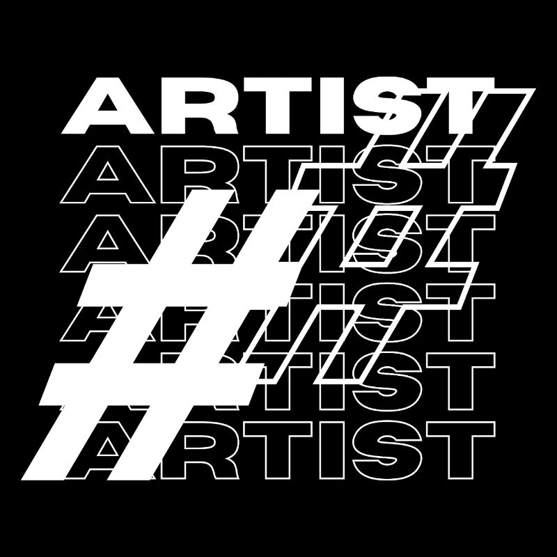 Artiste Hashtag Typographie