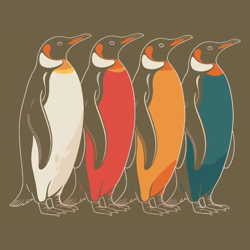 Farbenfrohe Pinguine