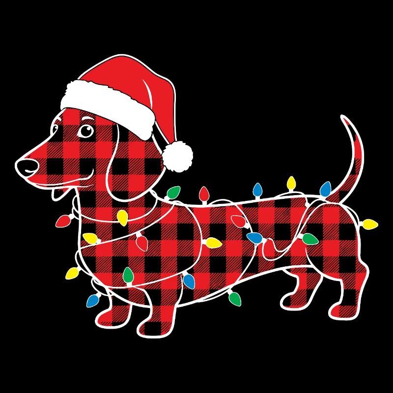 Hund Dackel Weihnachten Plaid Rot Plaid
