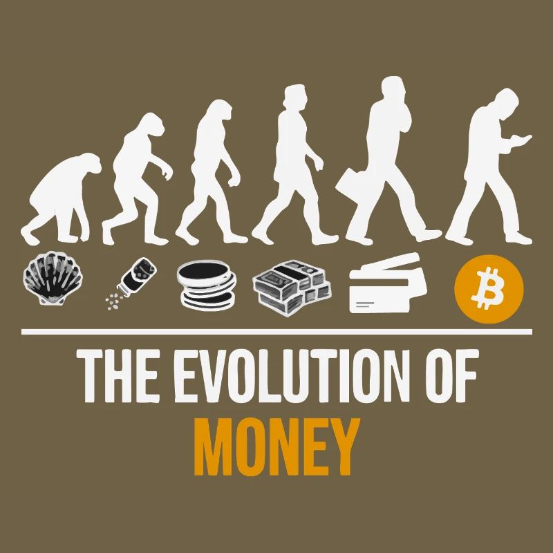 T-shirts Bitcoin - T-shirt Crypto - Évolution de l’argent