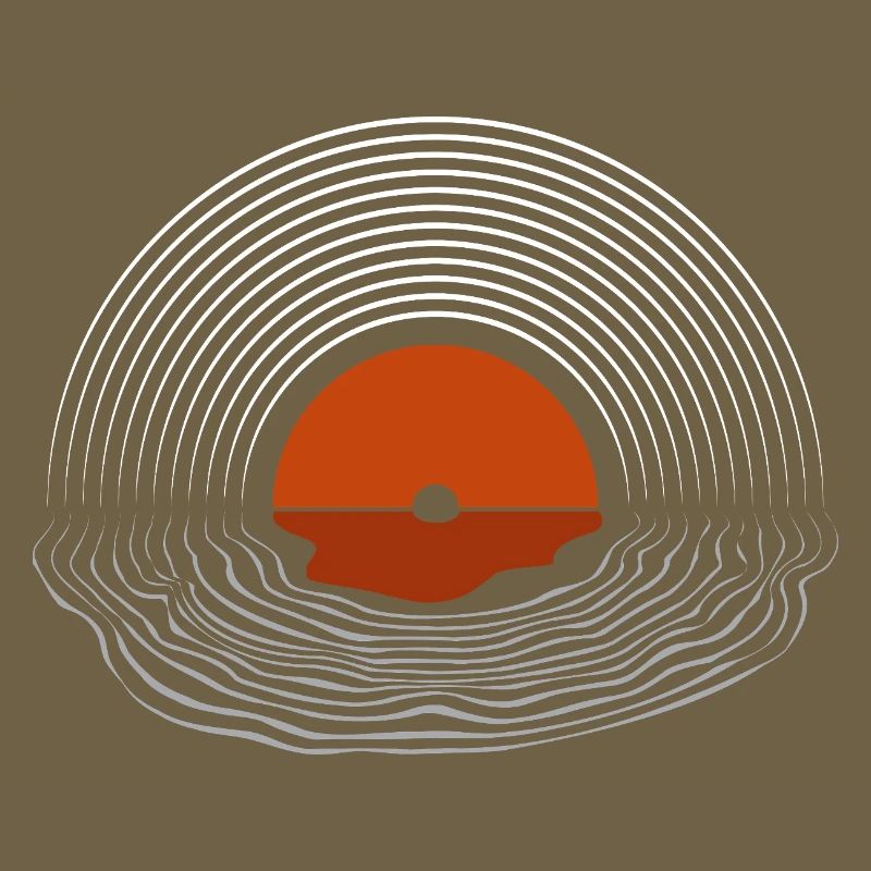 Abstract Sunset Line Art Design