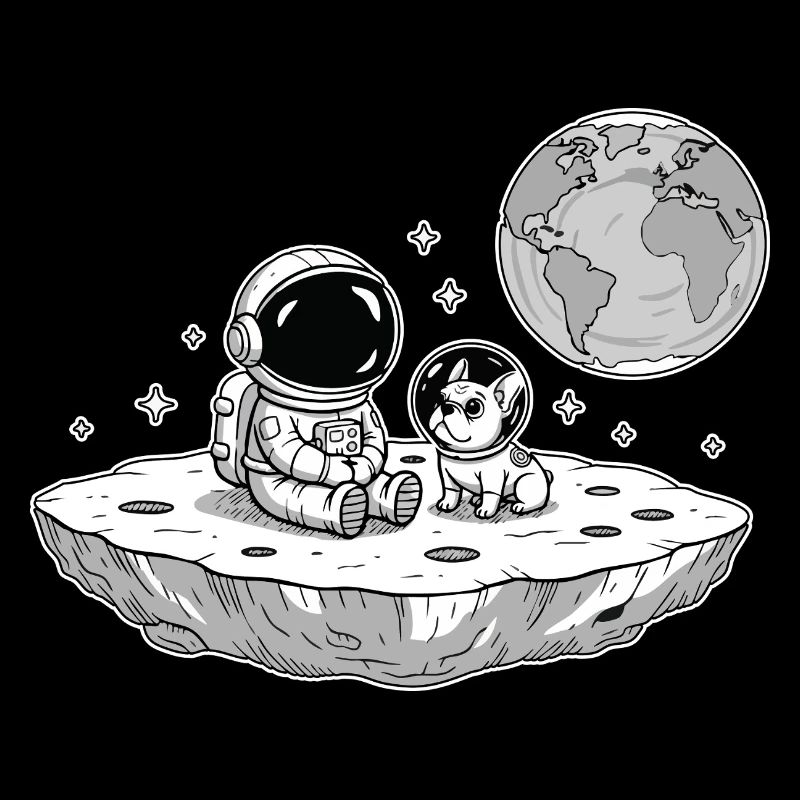 Astronaut Hund Bulldog Space