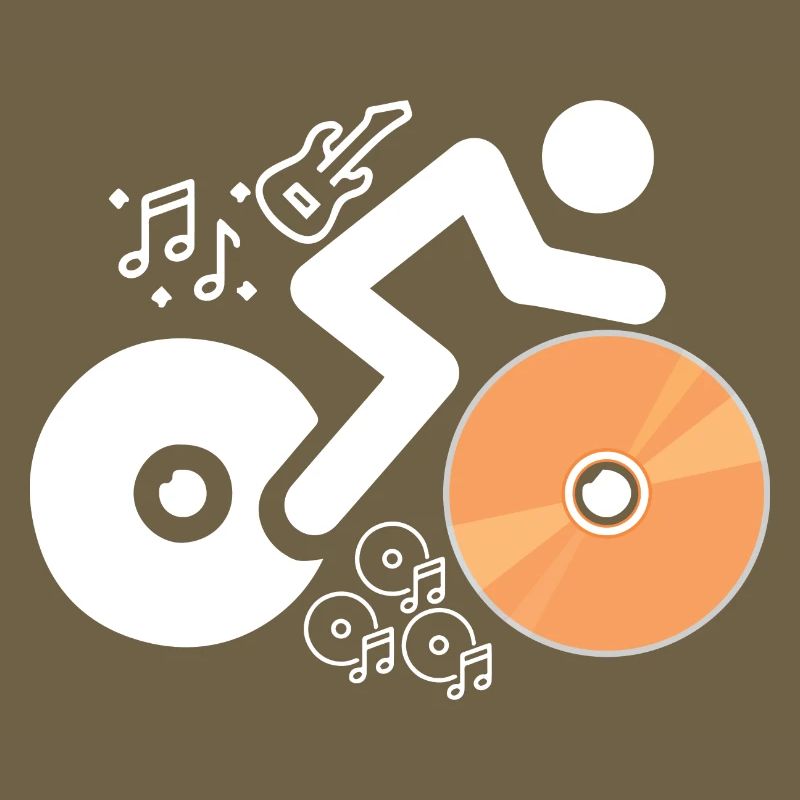 DJ Figure avec disques et notes musicales