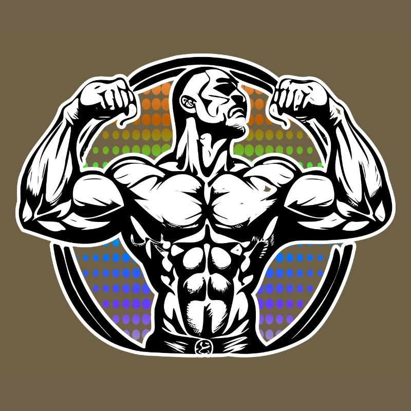 Figurine de puissance dans Rainbow Halos Bodybuilder