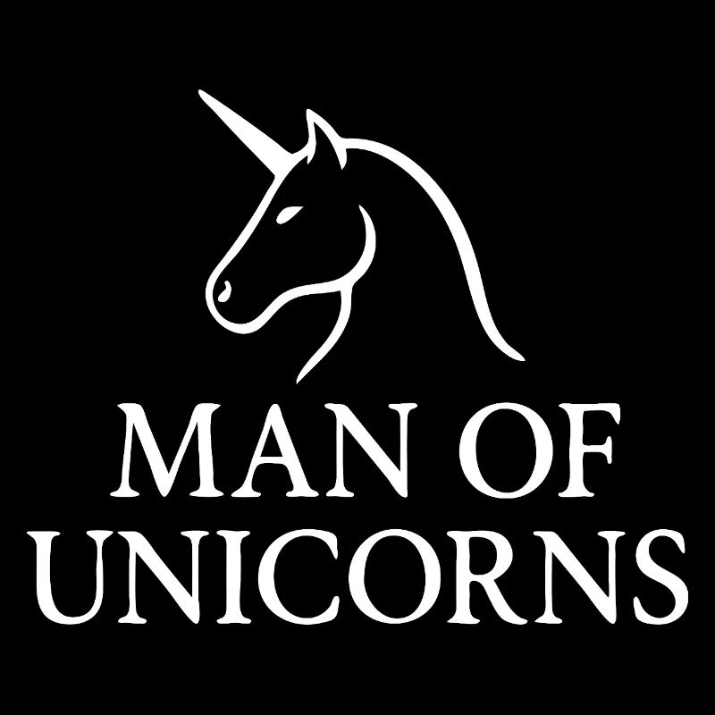 Maskuliner Mann der Einhörner Minimalistische Logo-Kunst