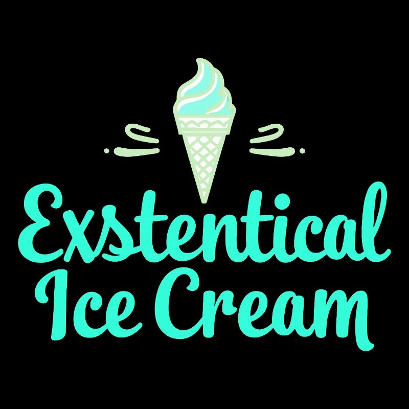 Existenzielle Eiscreme Lustiger Spruch Eis Waffel