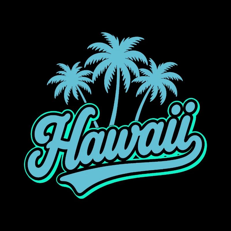 Hawaii Summer Vibes with Palm Trees and Sea