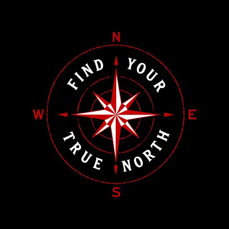Find Your True North Kompass Kompassrose Symbol