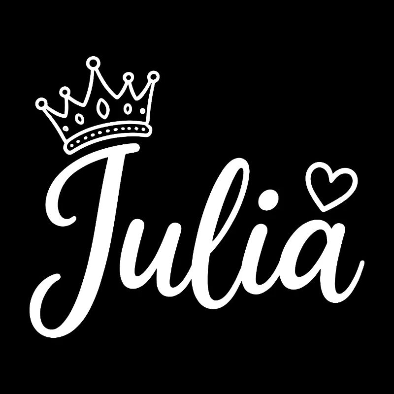 Julia Name Krone Herz Kalligraphie personalisiert