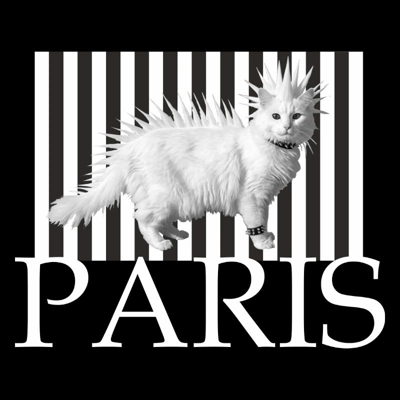 Paris Mohawk Punk Cat en rayures