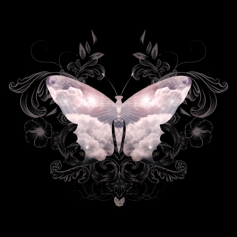 Un papillon céleste de nuages délicats