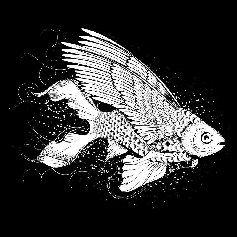 Poisson imaginatif avec des ailes