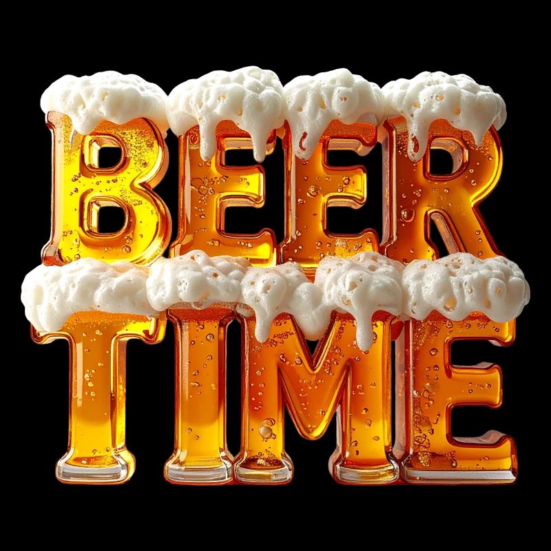 Beer Time - Lettres en verre à bière 3D avec mousse