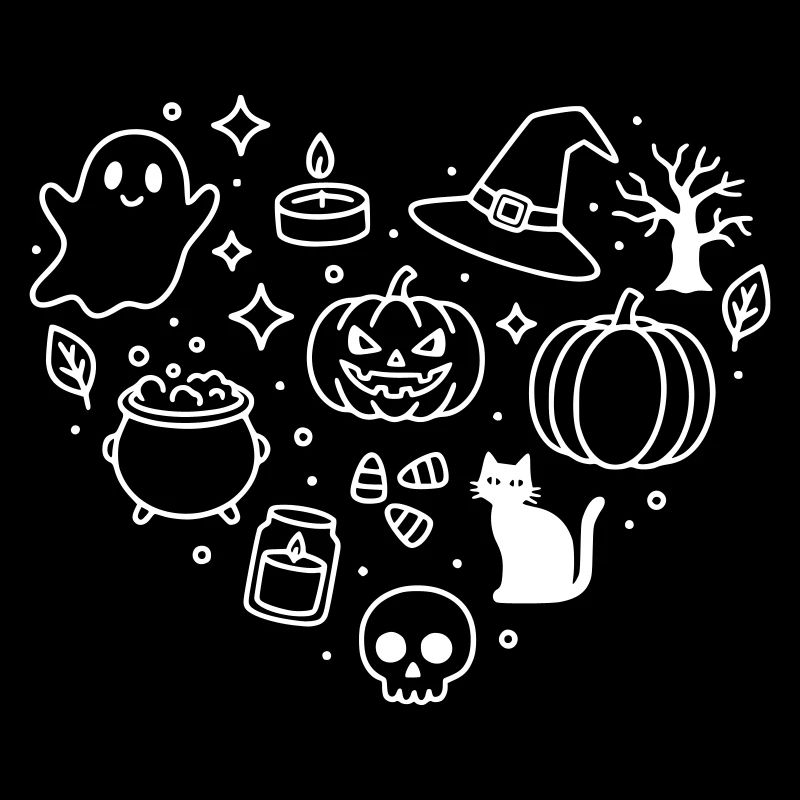 Halloween Heart (Color Changeable Personalize)