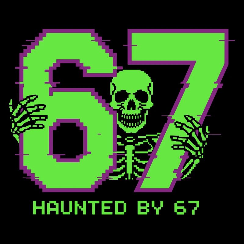 Six Seven Meme hanté par 67 pixels rétro