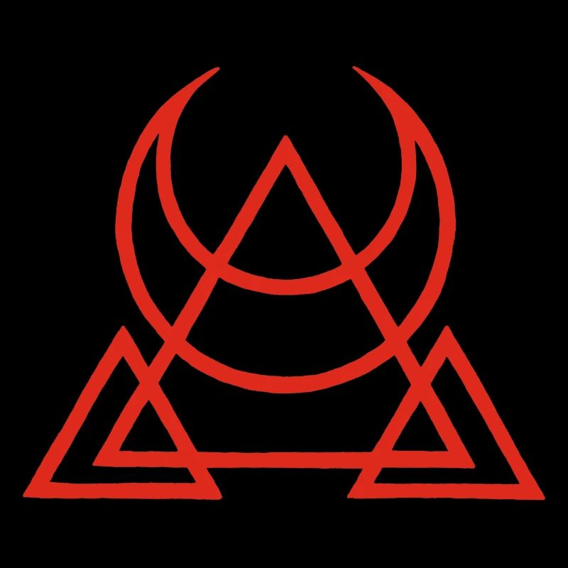 Rotes Symbol der ägyptischen Pyramiden