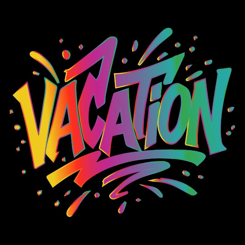 VACATION lettering – Colorful graffiti in summer style