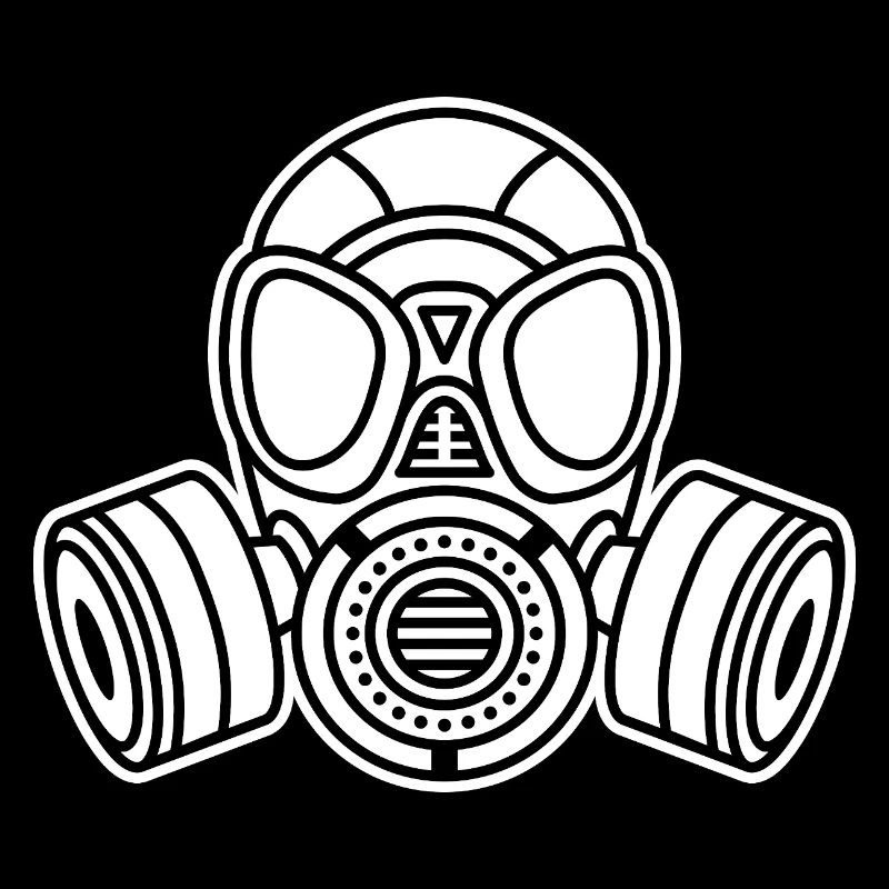 Silhouette de masque à gaz : look militaire et techno