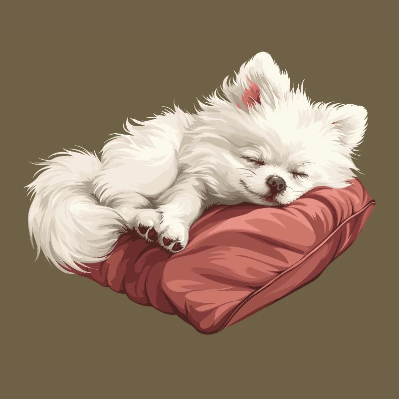 Chiot Spitz endormi