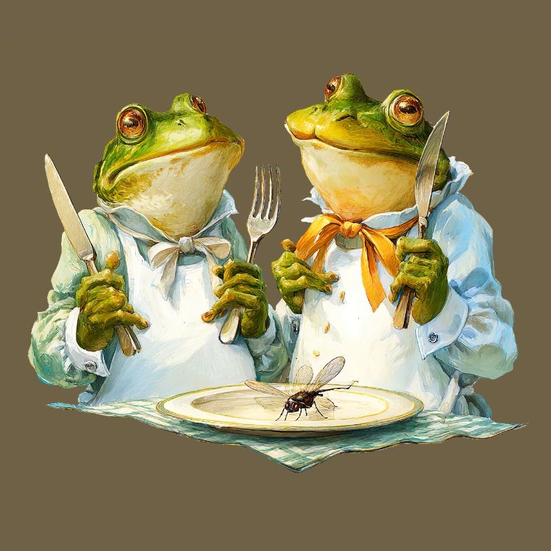 Grenouille cuisine à table
