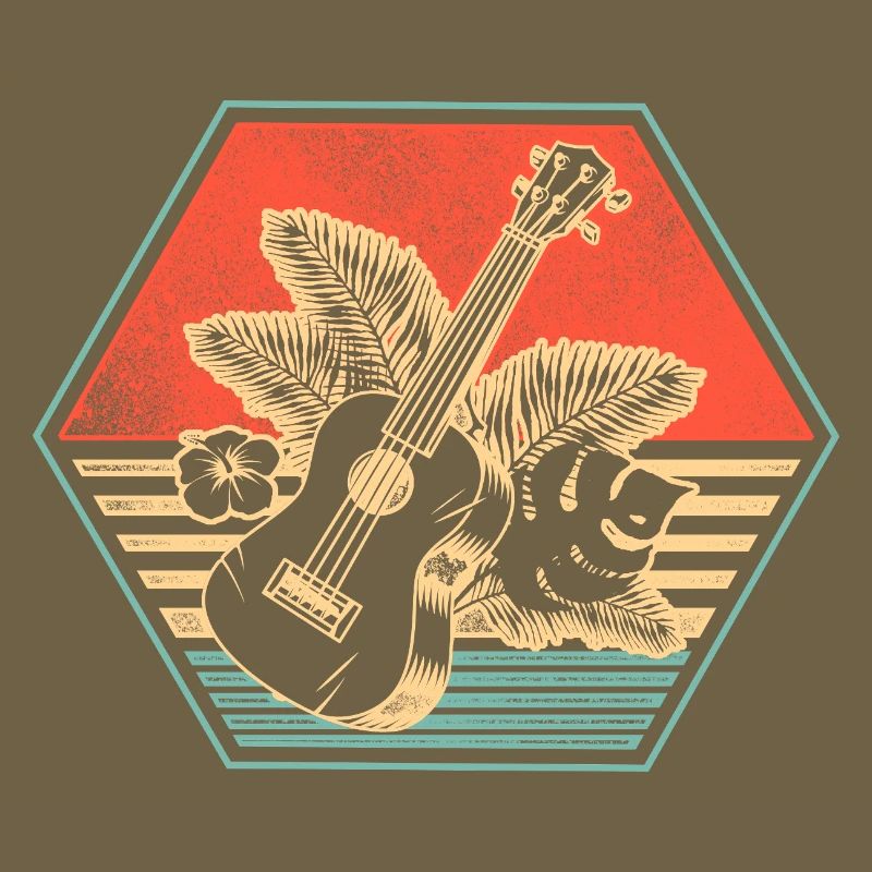 Hawaiian Ukulele Uke Retro Vintage