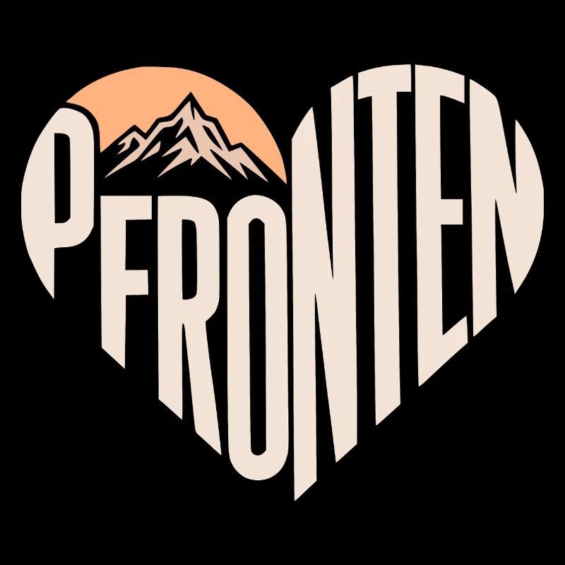 Pfronten heart with sun and mountain