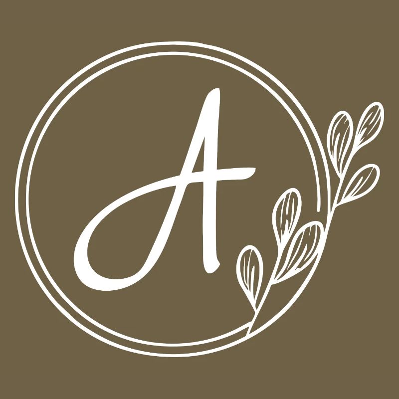 Handgezeichnetes Pflanzenmonogramm mit Stil A