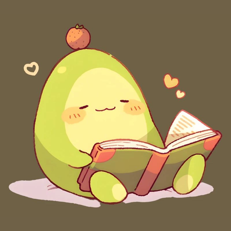 Avocado Reading Hero – Cuddling Book Time