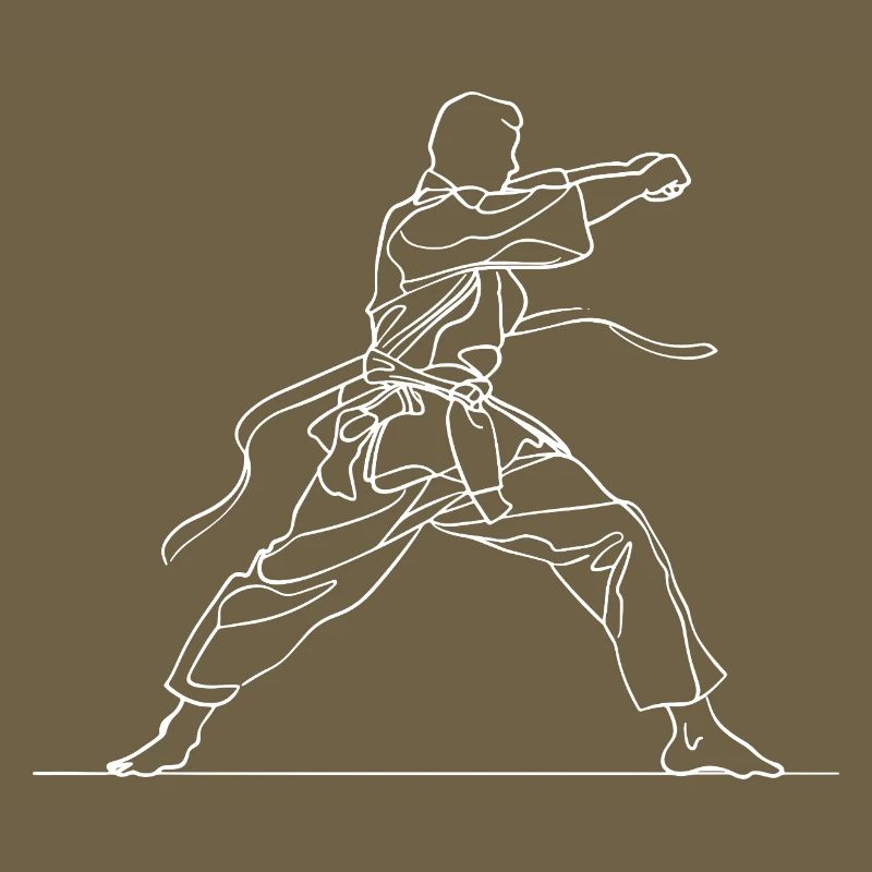 Dessin au trait de karaté