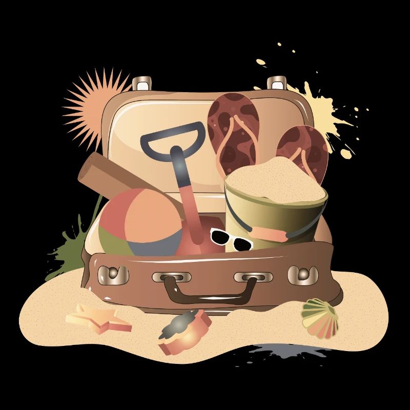 Valise vintage pour les vacances à la plage – estivale