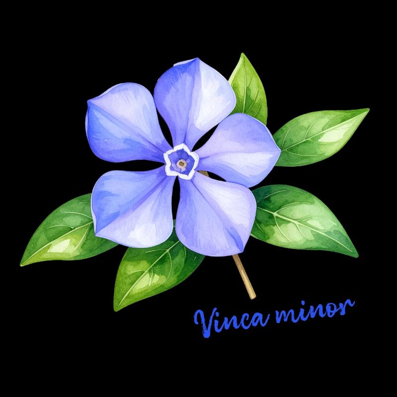 Vinca Minor - Illustration botanique à l’aquarelle