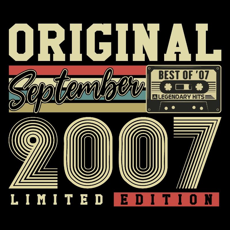 Carte d'anniversaire rétro originale de septembre 2007