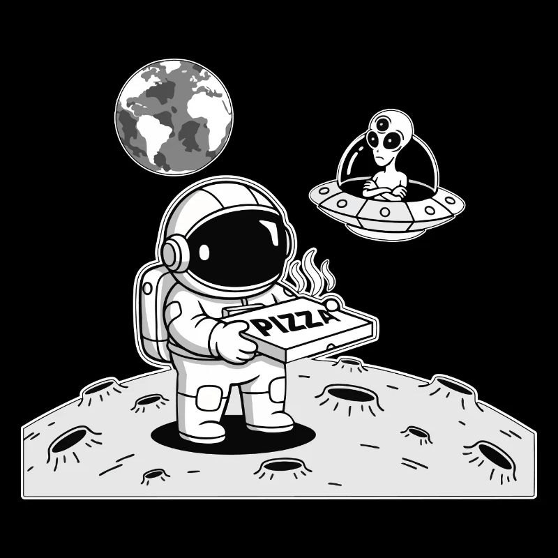 Astronaut Delivery Alien Space Pizza