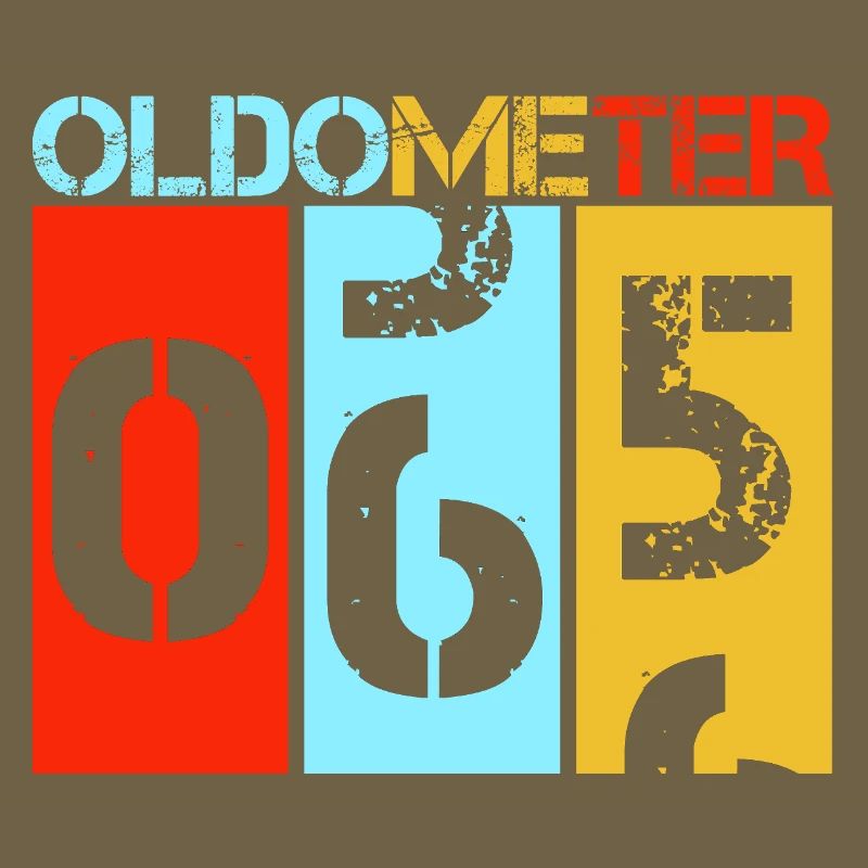 Oldometer 65. Geburtstag Retro Tacho Kunst