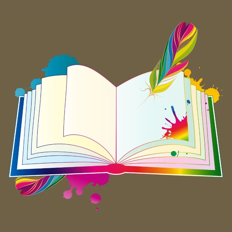 motley diary with quill pen and blobs