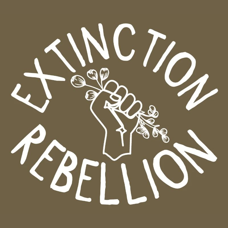 Extinction Rebellion Faust mit Knospe