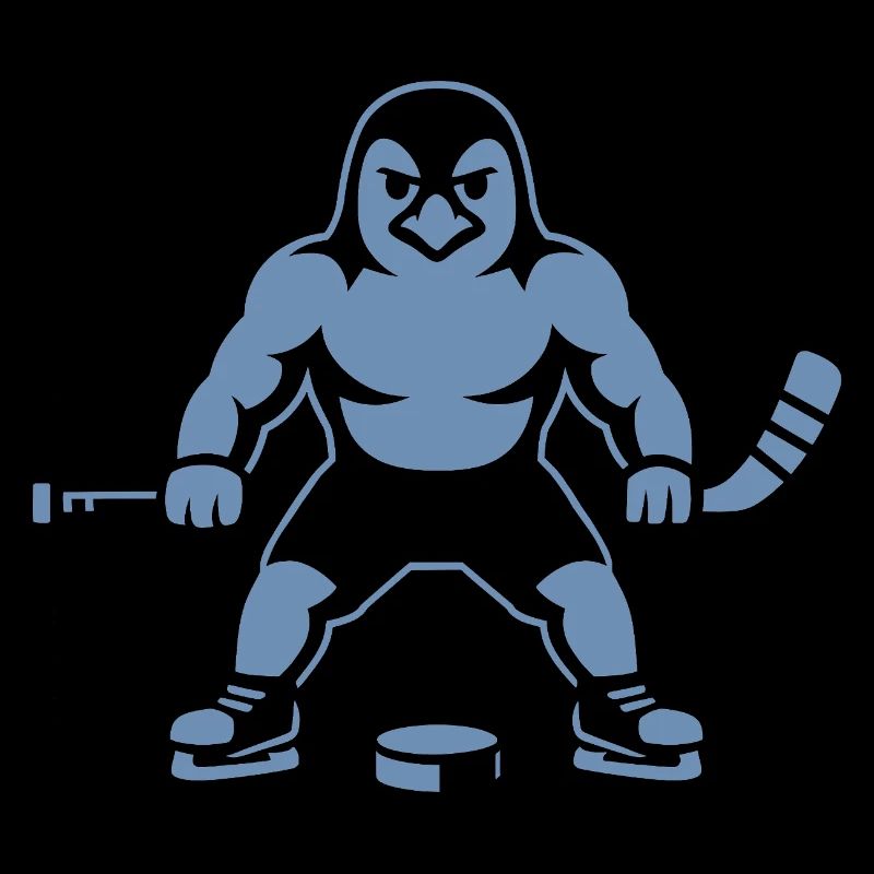 Pinguin Eishockey Spieler Minimalistisch 