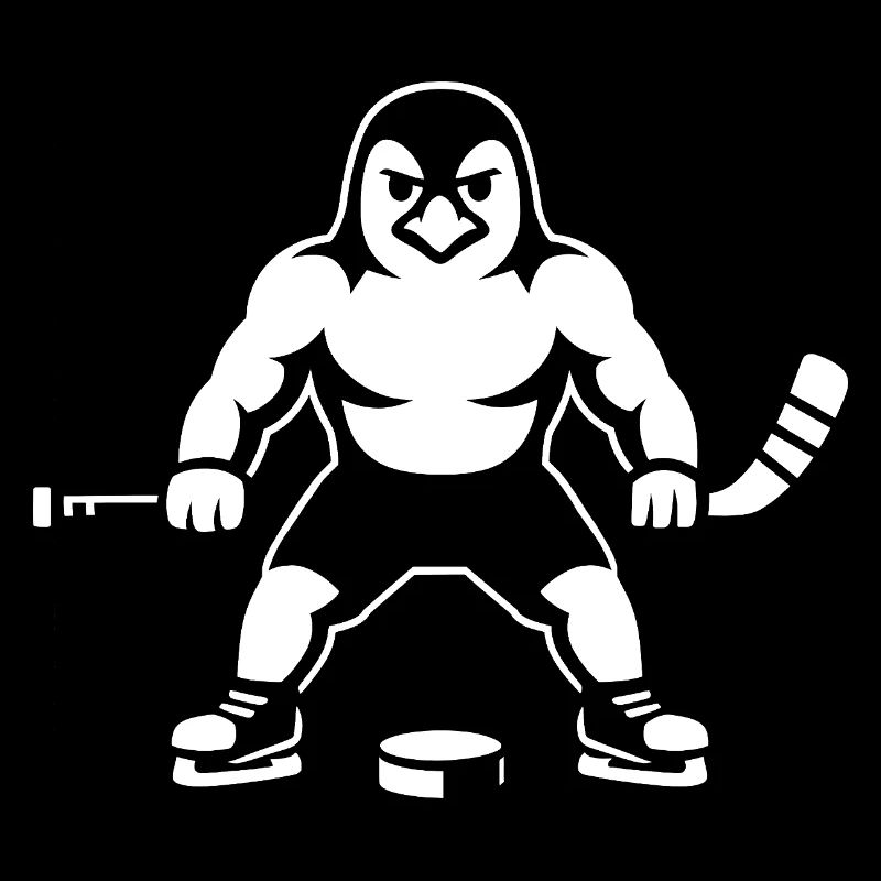 Pinguin Eishockey Spieler Minimalistisch 