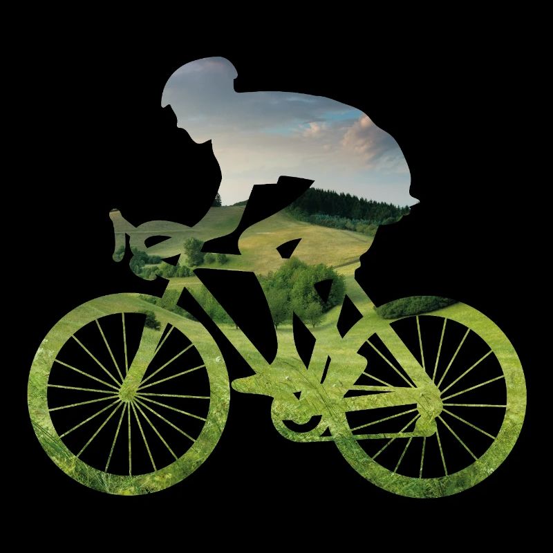 Nature silhouette cycliste à la campagne