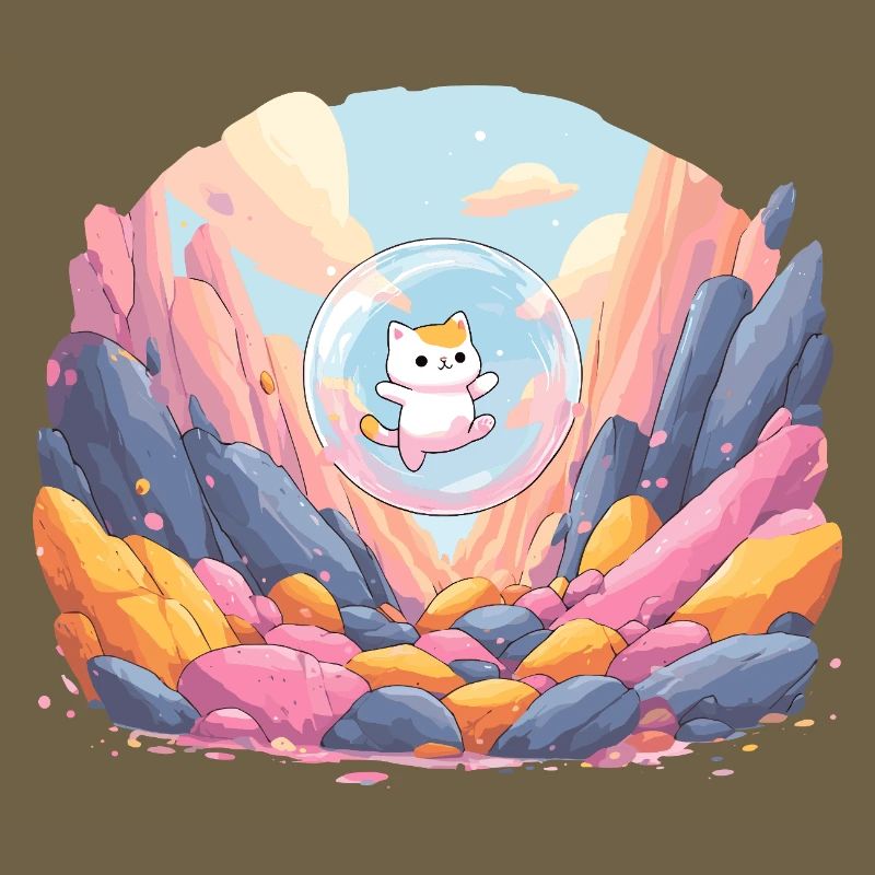 Boule de chat dans le canyon coloré