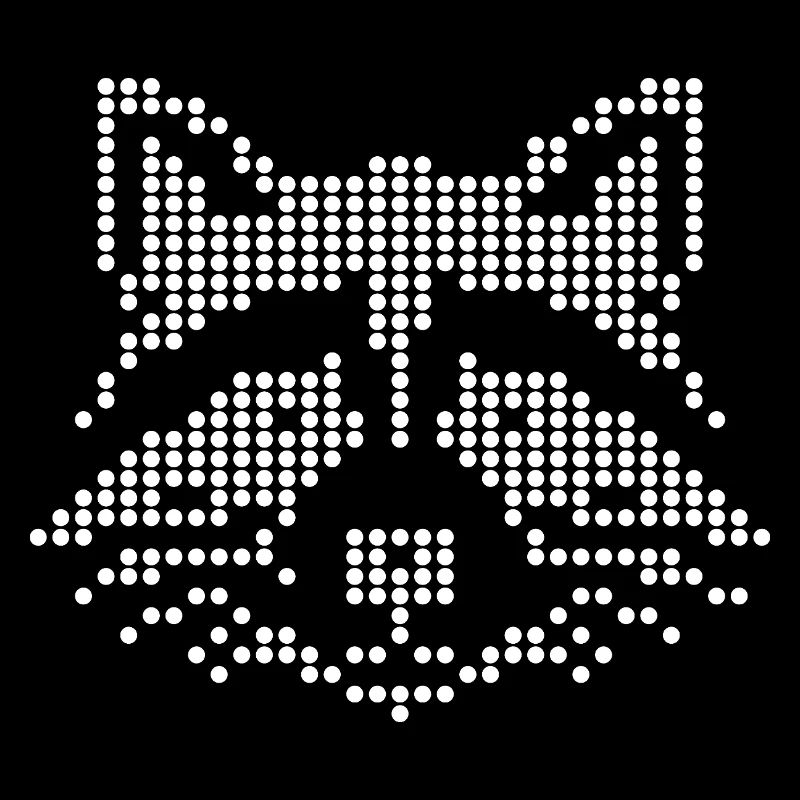 Dotted geometric Raccoon design