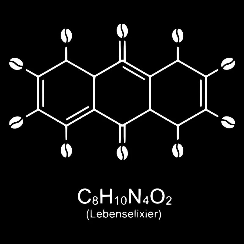Estampe artistique de molécules de caféine