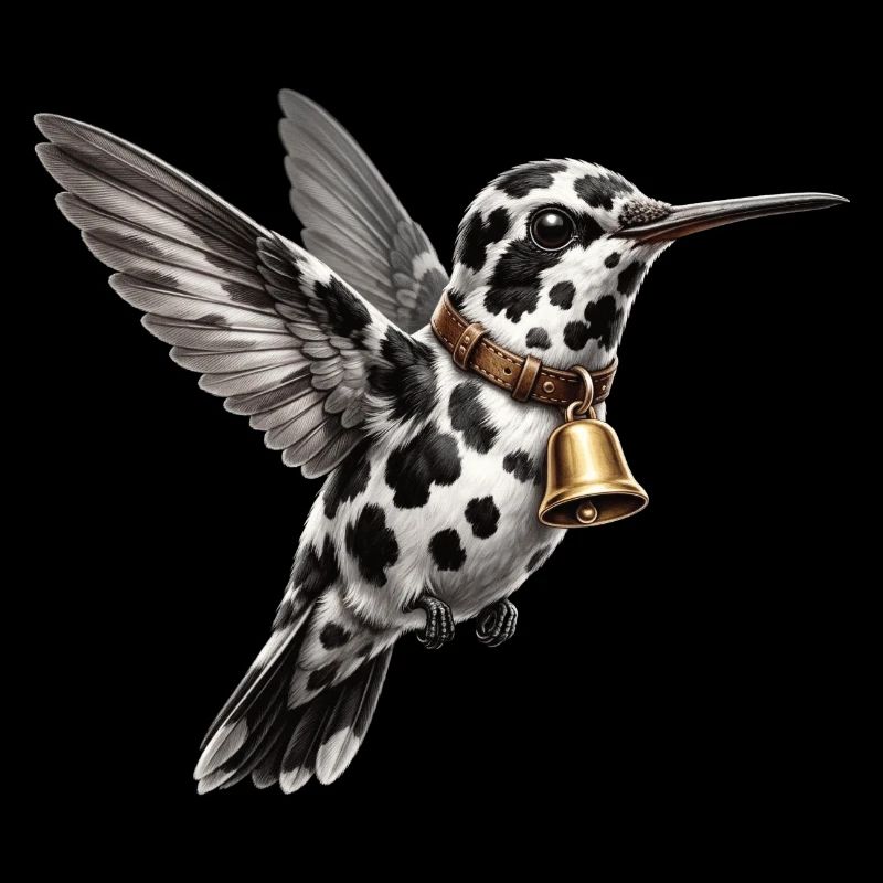 Lustiges gemischtes Kolibri-Kuh-Muster