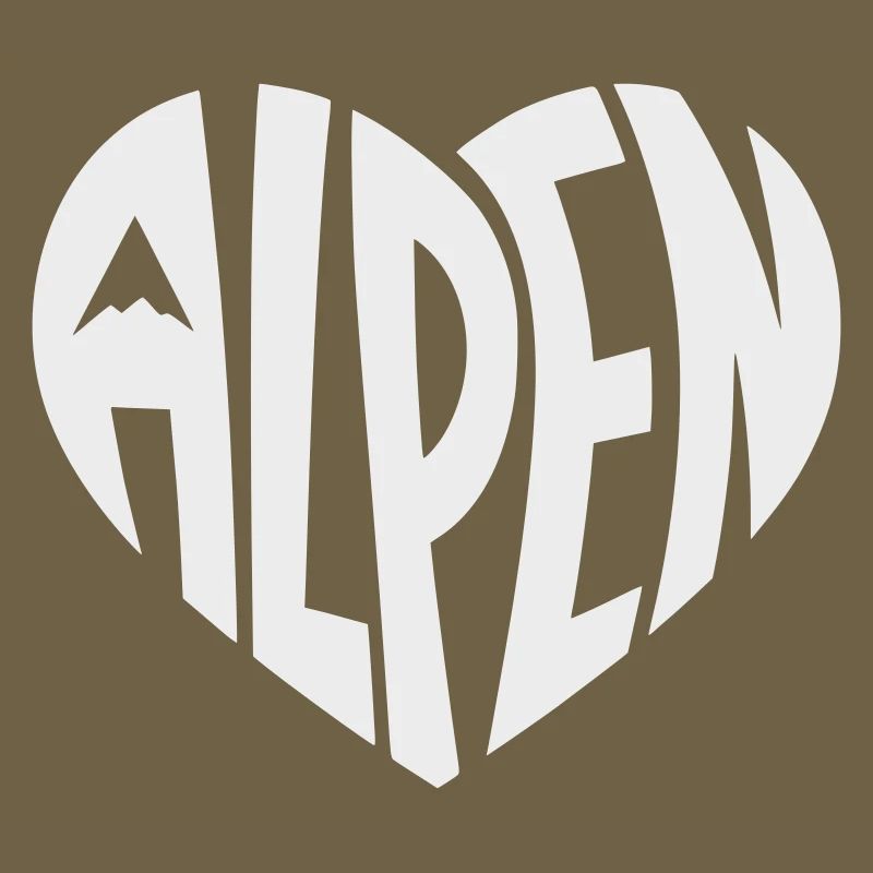 Alpen Herzdesign - Designfarbe variabel