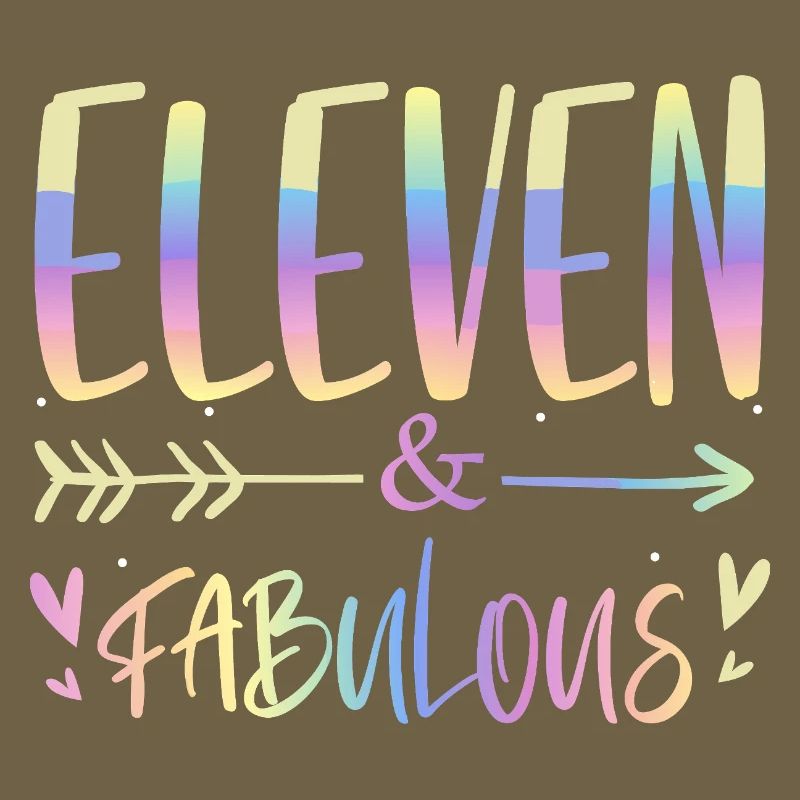 Eleven & Fabulous Rainbow Script