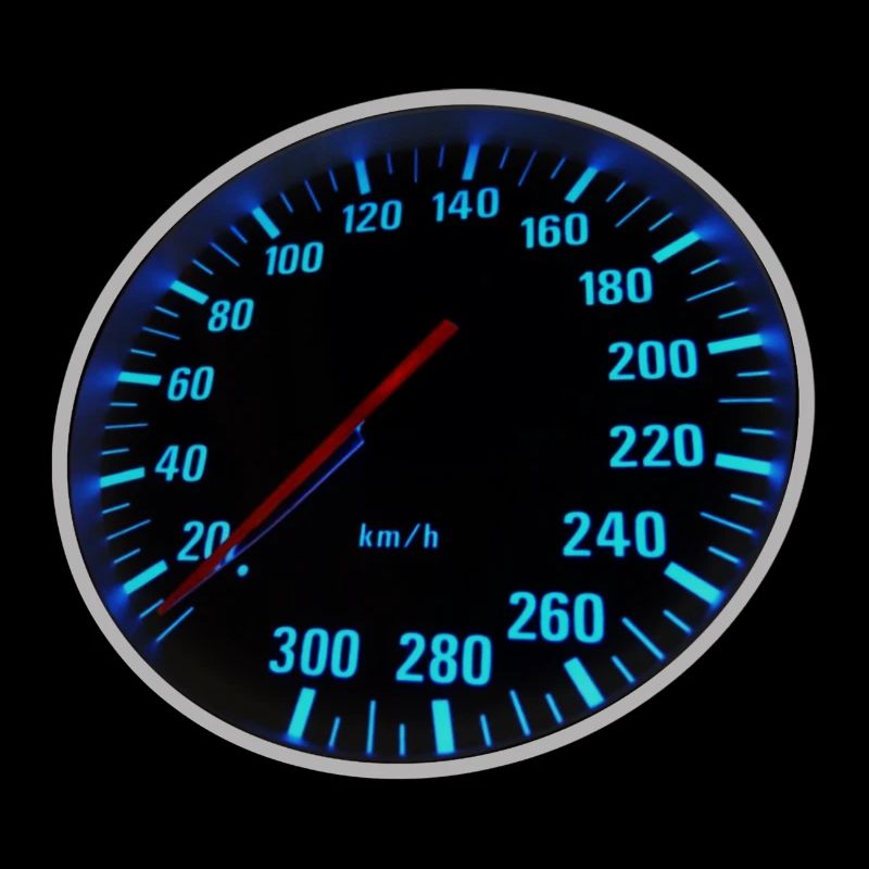 Compteur de vitesse bleu, Tacho - Design