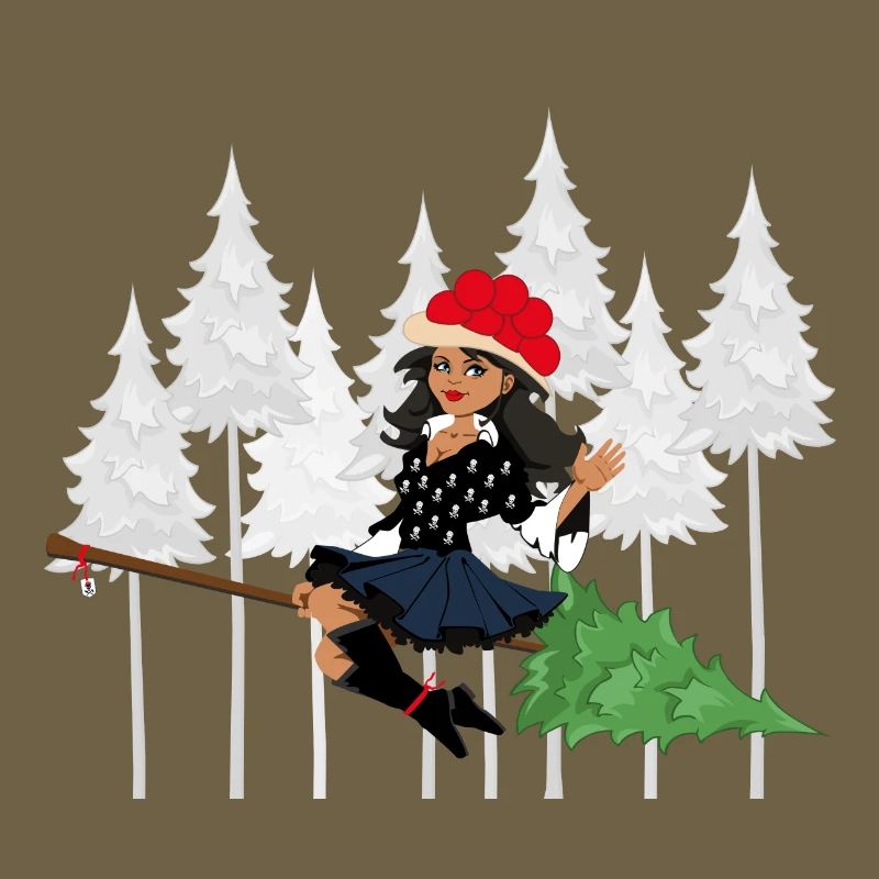 Modern Black Forest Witch Bollenhut Broom