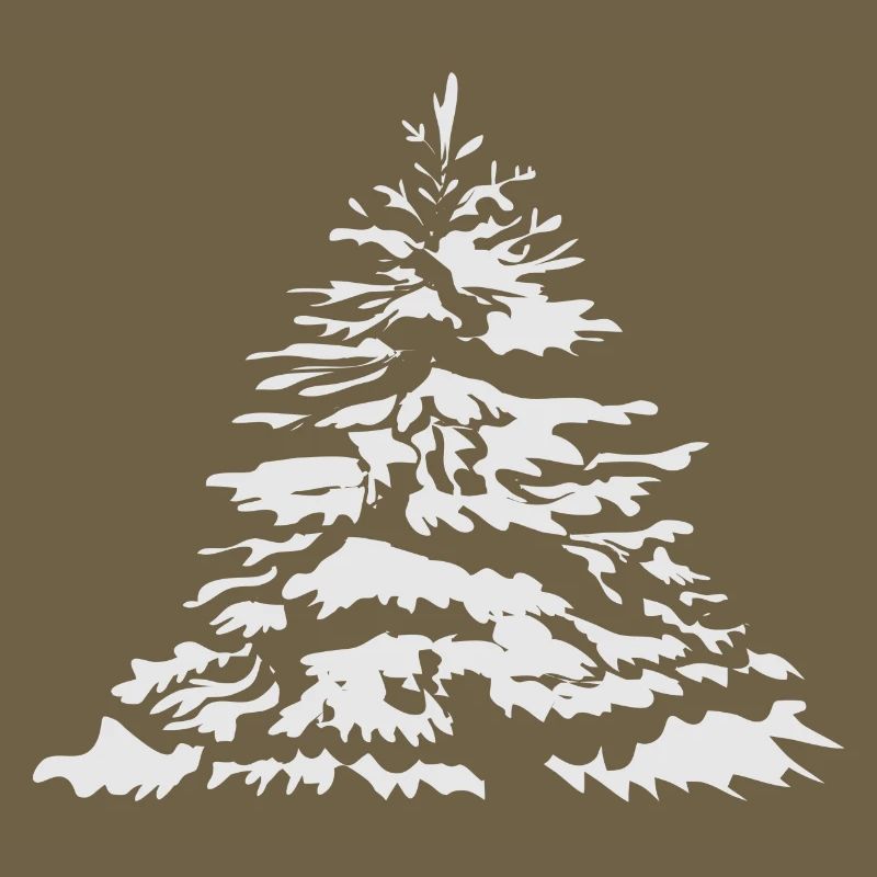 schneebedeckter Christbaum oder Tannenbaum