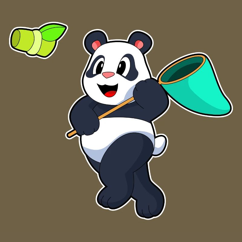 Panda Landing Net Bambou